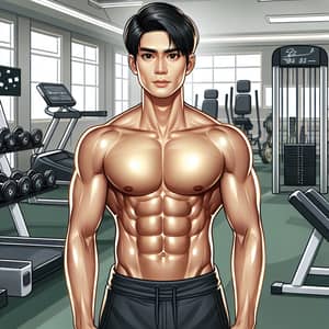 Chiseled Eight-Pack Abs: Fitness Enthusiast in the Gym