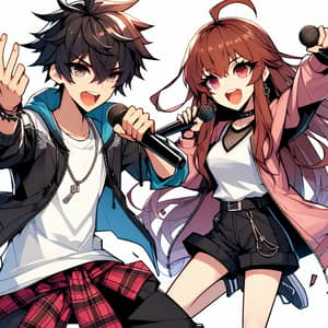 Anime-Style Characters Performing Energetic Rap Song