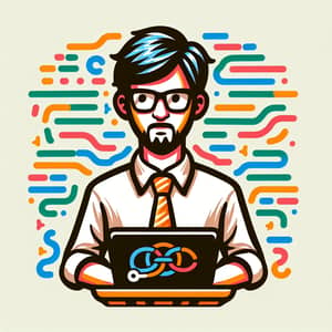 Colorful Hand-Drawn Programmer Logo - Engage Creativity and Passion