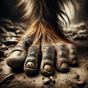 Grungy Monkey Foot - Unique and Intriguing Image