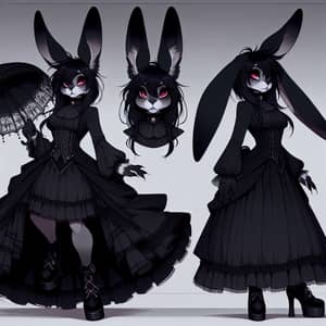 Gothic Female Bunny: Dark Gothic Fashion with Mysterious Charm