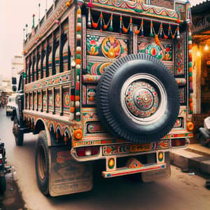 Authentic Indian Truck with Ornamental Embellishments | Vibrant Colors
