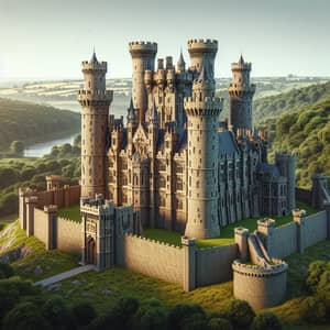 Majestic Castle in Merthyr Tydfil, Wales - Historic 3D Rendering