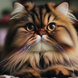 Brown Striped Persian Cat - Cute Feline Companion
