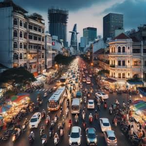 Ho Chi Minh City Traffic - Multicultural Urban Scene