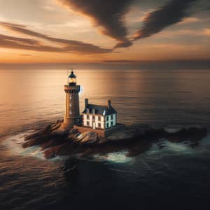 Serene Maritime Beauty: Lighthouse at Coastline