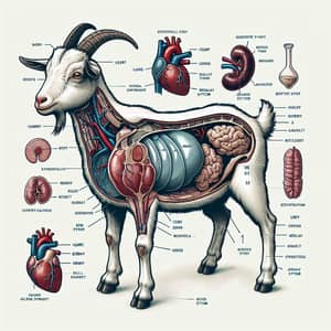 Anatomical Illustration of Goat's Inner Organs | Educational Diagram