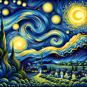 Starry Night Inspired Couple Tattoo Design | Nocturnal Scene