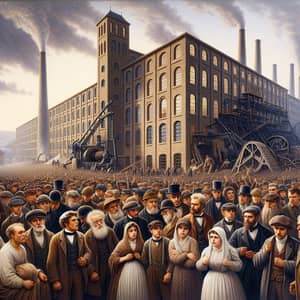 19th Century Luddites Protesting Wool Factory Machinery