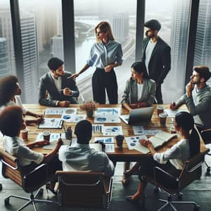 Diverse Team Collaboration in Corporate Setting | Modern Office Scene