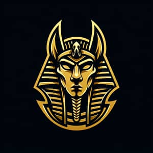 Golden Anubis Mythological God Logo
