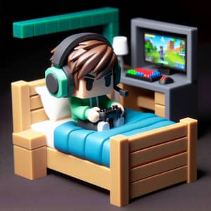Unidentified Gamer Playing Bedwars - Miniature Red6708
