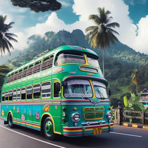Vibrant Green Turquoise Bus | Explore the Colorful Ride