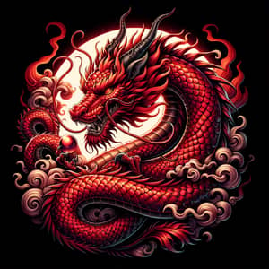Red Dragon Tattoo Design: Majestic 4K Image