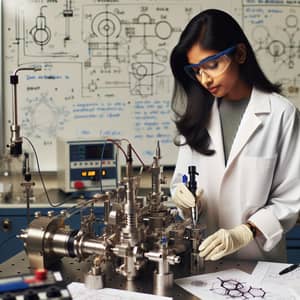 South Asian Female Physicist in Vacuum Technology Laboratory