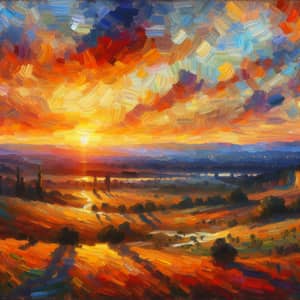 Impressionistic Sunset Art: Vibrant Colors & Brush Strokes