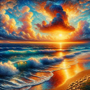 Impressionism Ocean Sunset Art