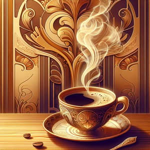 Elegant Art Nouveau Coffee Scene