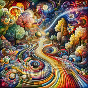 Path of Abundance - Vibrant Colors & Nature Elements