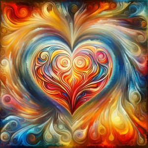 Self-Love Abstract Art: Vibrant Heart of Positive Emotions