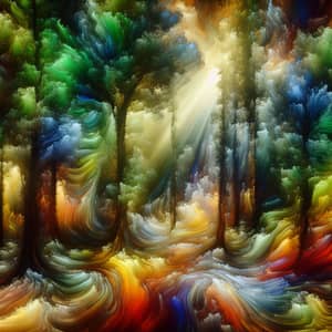 Abstract Forest: Symphony of Color and Texture