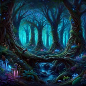 Enchanted Forest: Mystical Trees & Bioluminescent Glow