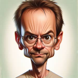Playful Caricature Portrait of a Middle-Aged Man