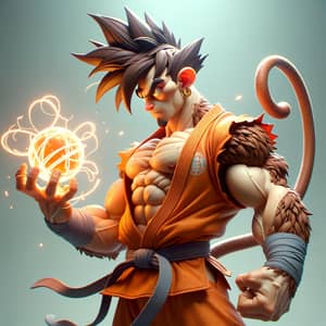 Goku: Muscular Animated Character with Spiky Hair