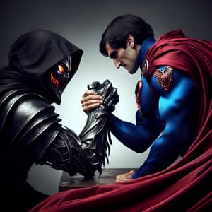 Epic Arm Wrestling Battle: Dark Knight vs. Justice Warrior