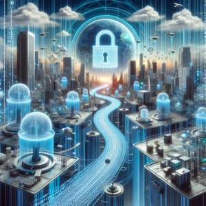 Future of Online Privacy: Surreal Digital Cityscape
