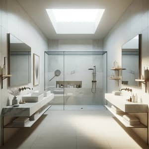 Modern Bathroom with Sleek Marble Countertops