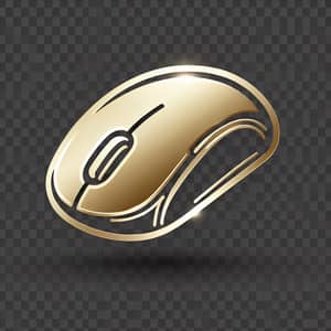 Golden Computer Mouse Icon | Minimalistic Design