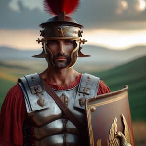 Ancient Roman Soldier Portrait | Stoic Legionary in Lorica Segmenta