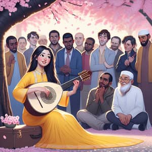Enchanting Music: South Asian Girl Captivates Diverse Audience