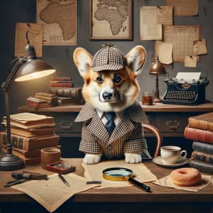 Corgi Detective - Adorable Dog Solving Clues