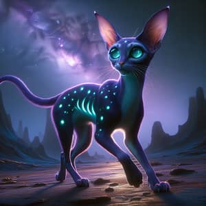 Unique Alien Cat: Majestic Feline of Unfamiliar Terrain