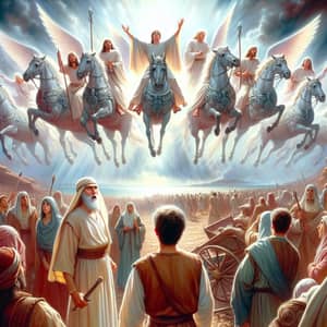Elisha and Angel Chariots: Divine Intervention Scene
