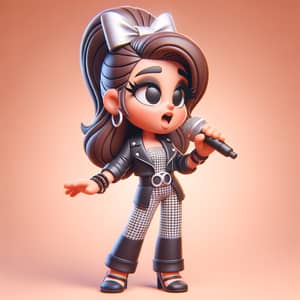 Fashionable Music Performer Cartoon Character | Unique Style