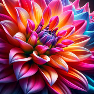 Colorful Bloom Dahlia Flower Close-Up in Ultra HD Quality