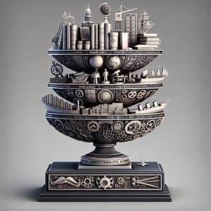 Intricately Designed Trophy Uniting Knowledge, Construction & Navy