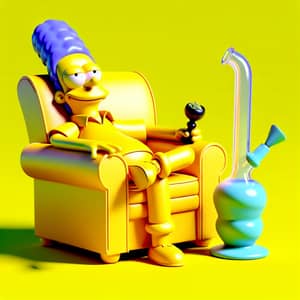 Simpson-Style Cartoon Armchair Smoking Bong