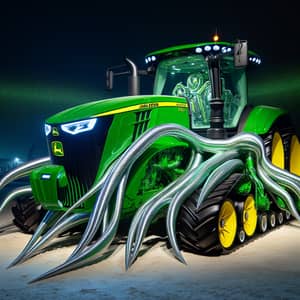 Futuristic John Deere Agricultural Tractor | Nighttime LED Lights