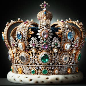 Exquisite Royal Crown with Gemstones: Reign in Majesty