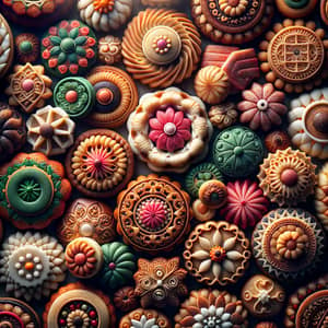 Traditional Malaysian Cookies - Vibrant Colors & Intricate Textures