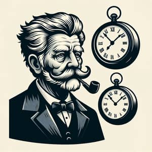 Elegant Elderly Man Contemplating Time | Wisdom & Knowledge