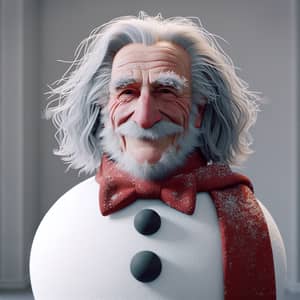 Snowman Outfit on Elder Male Figure - Photorealistic Portrait