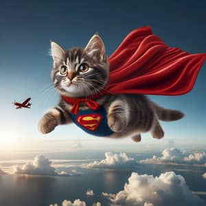 Flying Cat with Cape: Incredible Image