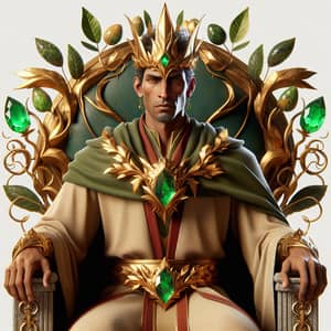 Male King of Earth: Royal Leader on Earth-Themed Throne