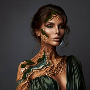 Earthy Queen: Rivers & Mountains Adorned Woman