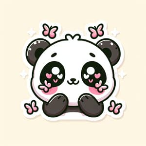 Smiling Panda with Butterfly Cheeks Sticker